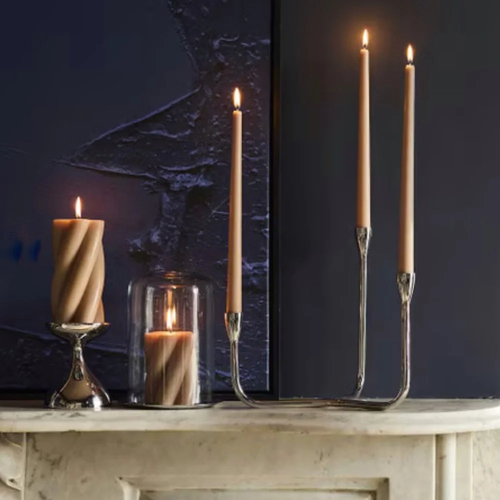 NWT West Elm Chunky Twist Pillar Candle, Ivory, 3” x 6”